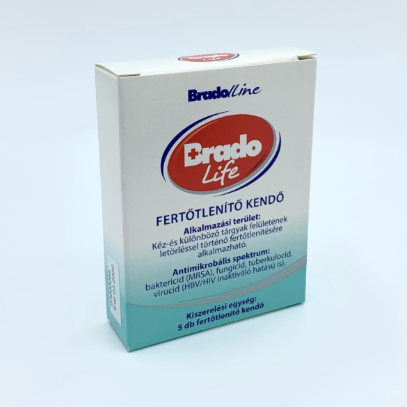 Bradolife fertőtlenítő kendő 5 db/doboz